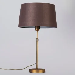 QAZQA Tafellamp brons met kap bruin 35 cm verstelbaar - Parte