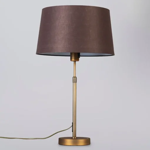QAZQA Tafellamp brons met kap bruin 35 cm verstelbaar - Parte