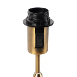 QAZQA Tafellamp brons met velours lampenkap blad dessin met gouden binnenkant - Parte