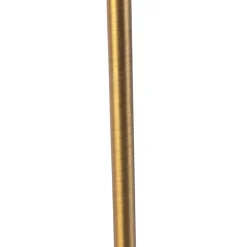 QAZQA Tafellamp brons met velours lampenkap blad dessin met gouden binnenkant - Parte