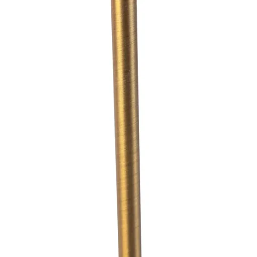 QAZQA Tafellamp brons met velours lampenkap blad dessin met gouden binnenkant - Parte