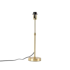 QAZQA Tafellamp goud verstelbaar met kap wit 35 cm - Parte
