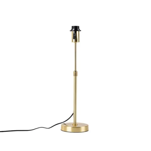 QAZQA Tafellamp goud verstelbaar met kap wit 35 cm - Parte