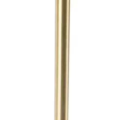 QAZQA Tafellamp goud/messing met linnen kap zwart 35 cm - Parte