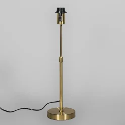 QAZQA Tafellamp goud/messing met kap wit 25 cm verstelbaar - Parte