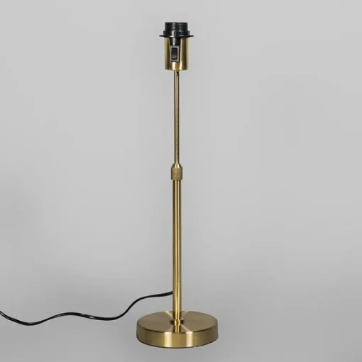 QAZQA Tafellamp goud/messing met kap wit 25 cm verstelbaar - Parte