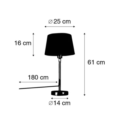 QAZQA Tafellamp goud/messing met kap wit 25 cm verstelbaar - Parte