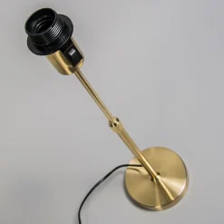 QAZQA Tafellamp goud/messing met kap wit 25 cm verstelbaar - Parte