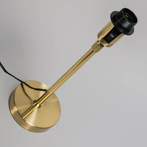 QAZQA Tafellamp goud/messing met kap wit 25 cm verstelbaar - Parte