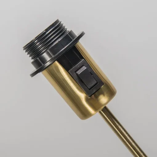 QAZQA Tafellamp goud/messing met kap wit 25 cm verstelbaar - Parte