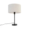 QAZQA Tafellamp zwart verstelbaar met kap lichtgrijs 35 cm - Parte