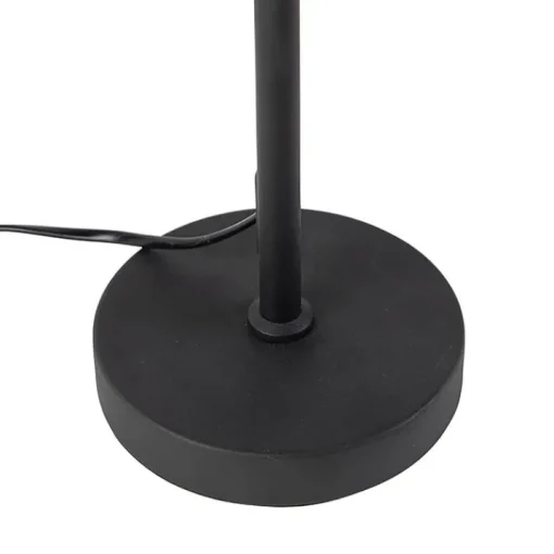 QAZQA Tafellamp zwart verstelbaar met kap lichtgrijs 35 cm - Parte