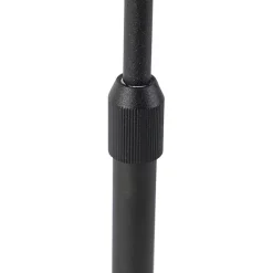 QAZQA Tafellamp zwart verstelbaar met kap lichtgrijs 35 cm - Parte