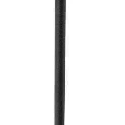 QAZQA Tafellamp zwart verstelbaar met kap lichtgrijs 35 cm - Parte