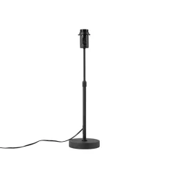 QAZQA Tafellamp zwart verstelbaar met kap lichtgrijs 35 cm - Parte