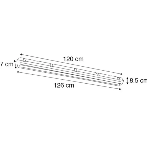 Shada TL armatuur incl. LED 1800 lm en bewegingsmelder IP65 - Base