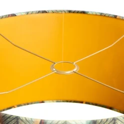 QAZQA Velours lampenkap blad dessin met gouden binnenkant 50/50/25