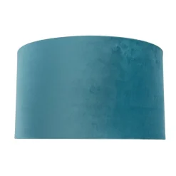 QAZQA Velours lampenkap blauw 35/35/20 met gouden binnenkant