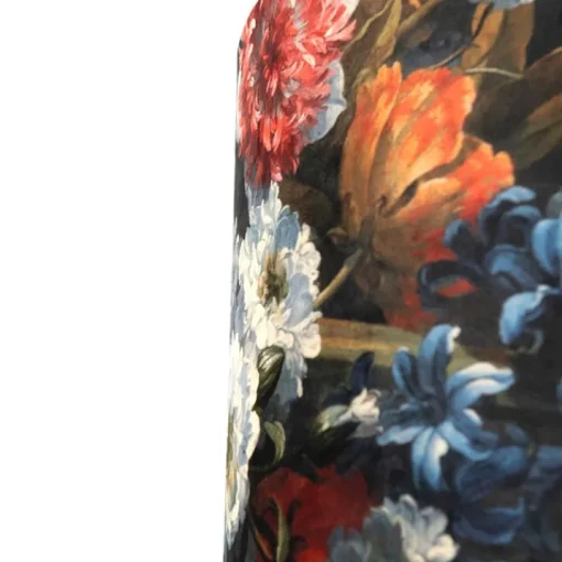 QAZQA Velours lampenkap bloemen dessin 40/40/40 gouden binnenkant