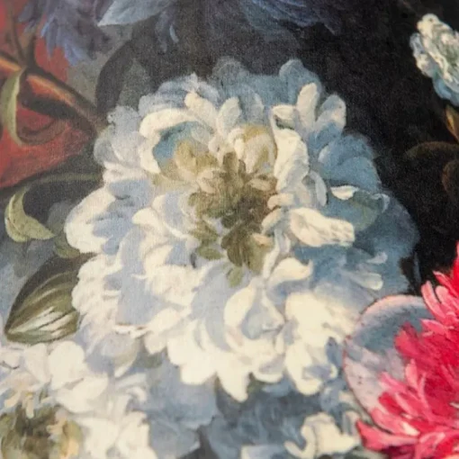 QAZQA Velours lampenkap bloemen dessin 25/25/25 gouden binnenkant