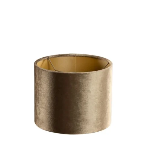 QAZQA Velours lampenkap brons met gouden binnenkant 18/18/14