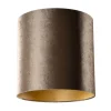 QAZQA Velours lampenkap bruin met gouden binnenkant 40/40/40