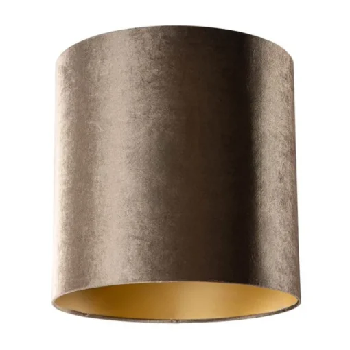 QAZQA Velours lampenkap bruin met gouden binnenkant 40/40/40