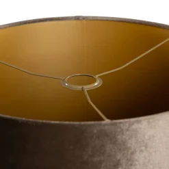 QAZQA Velours lampenkap bruin met gouden binnenkant 40/40/40