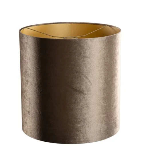 QAZQA Velours lampenkap bruin met gouden binnenkant 40/40/40