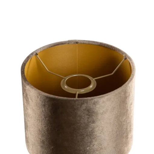 QAZQA Velours lampenkap bruin met gouden binnenkant 18/18/14