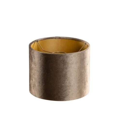 QAZQA Velours lampenkap bruin met gouden binnenkant 18/18/14