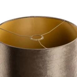 QAZQA Velours lampenkap bruin met gouden binnenkant 35/35/20