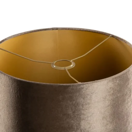 QAZQA Velours lampenkap bruin met gouden binnenkant 35/35/20