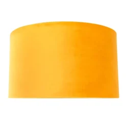 QAZQA Velours lampenkap geel 35/35/20 met gouden binnenkant