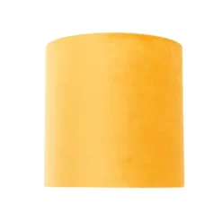 QAZQA Velours lampenkap geel 20/20/20 met gouden binnenkant