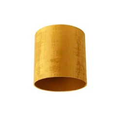 QAZQA Velours lampenkap goud cilinder 25/25/25
