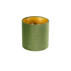 QAZQA Velours lampenkap groen 20/20/20 met gouden binnenkant
