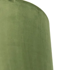 QAZQA Velours lampenkap groen 20/20/20 met gouden binnenkant