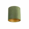 QAZQA Velours lampenkap groen 25/25/25 met gouden binnenkant