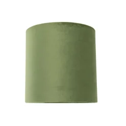 QAZQA Velours lampenkap groen 25/25/25 met gouden binnenkant