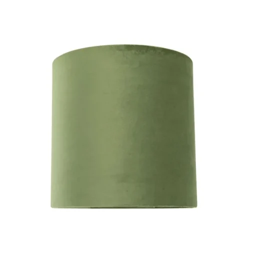 QAZQA Velours lampenkap groen 25/25/25 met gouden binnenkant