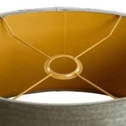 QAZQA Velours lampenkap groen met gouden binnenkant ovaal 25/16/15