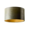 QAZQA Velours lampenkap groen met gouden binnenkant 35/35/20