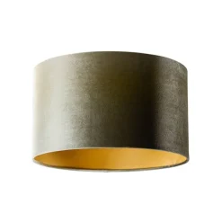 QAZQA Velours lampenkap groen met gouden binnenkant 35/35/20