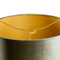 QAZQA Velours lampenkap groen met gouden binnenkant 35/35/20