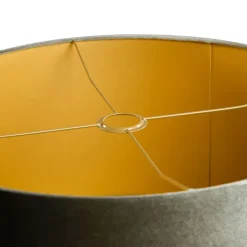 QAZQA Velours lampenkap groen met gouden binnenkant 50/50/25