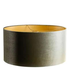 QAZQA Velours lampenkap groen met gouden binnenkant 50/50/25