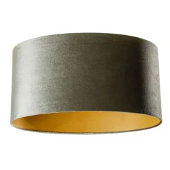QAZQA Velours lampenkap groen met gouden binnenkant ovaal 50/33/25