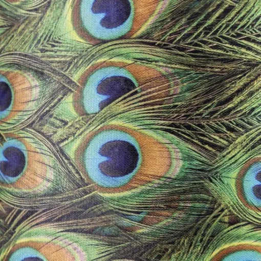 QAZQA Velours lampenkap pauw dessin 40/40/30 met gouden binnenkant