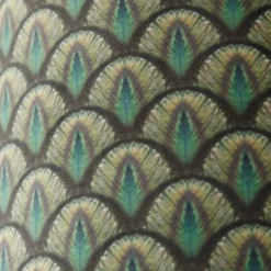 QAZQA Velours lampenkap pauw dessin 40/40/40 gouden binnenkant